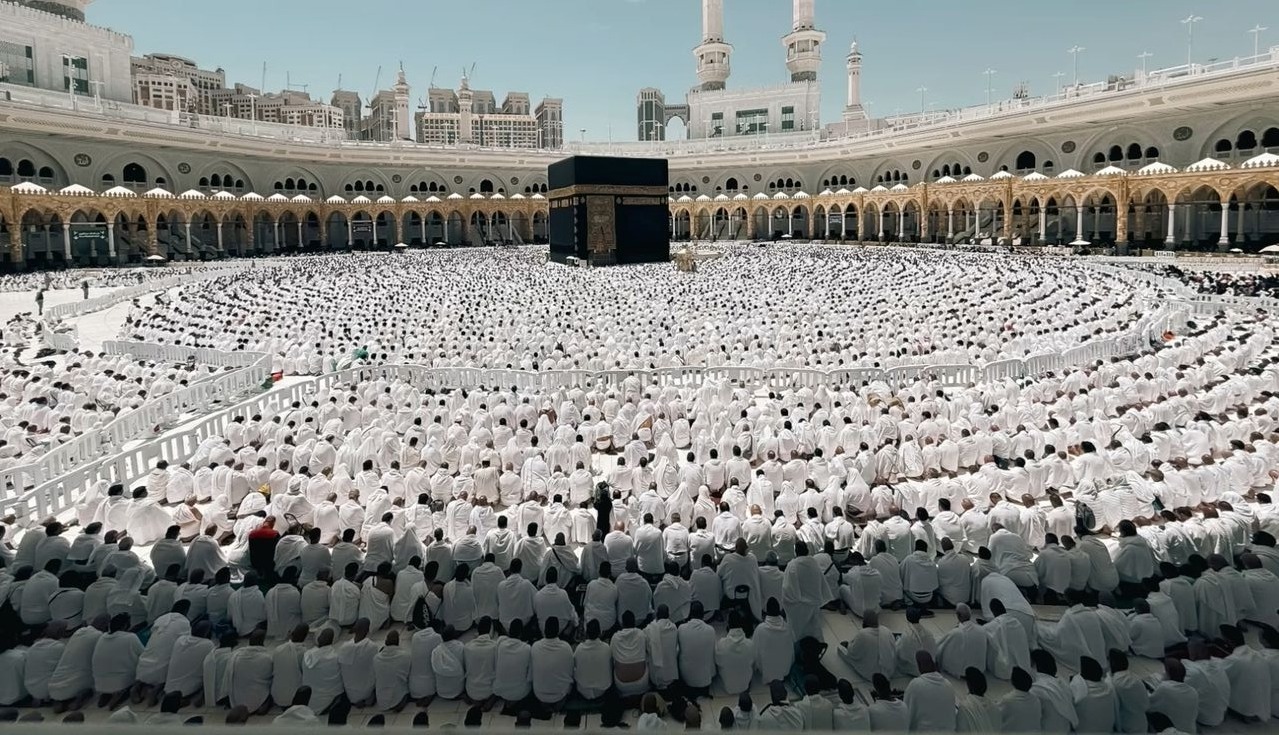 Pèlerins Hajj vue aérienne